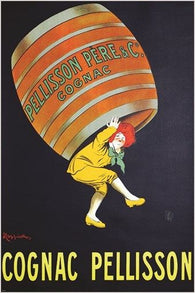 COGNAC PELLISSON vintage ad poster FRENCH LIQUOR collectors colorful 24X36