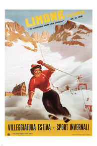 LIMONE PIEMONTE vintage travel poster Carlo Prandoni ITALY 1955 24X36 RARE