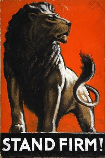 STAND FIRM art poster LION artist TOM PURVIS tail mane STRONG renowned 24X36