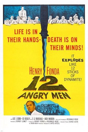 12 angry men VINTAGE MOVIE POSTER henry fonda 24X36 collectors RARE!