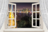 SAN FRANCISCO SKYLINE window poster GOLDEN GATE BRIDGE lights RARE HOT 24X36