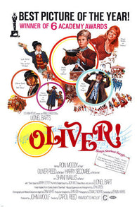 vintage OLIVER MOVIE POSTER 6 OSCARS mark LESTER jack WILD poor boys 24X36