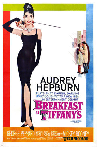 BREAKFAST AT TIFFAN'S movie poster AUDREY HEPBURN classy romantic 24X36