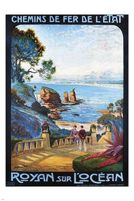 ROYAN sur l'ocean VINTAGE FRENCH travel poster COLORFUL first rate 24X36 HOT