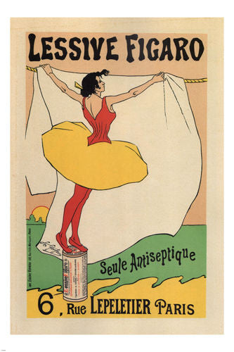 Figaro detergent VINTAGE AD POSTER léo gausson 1893 france 24X36 rare PRIZED