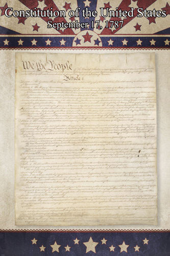 1776 US CONSTITUTION ORIGINAL DOCUMENT POSTER signed historic 24X36