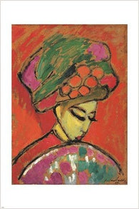 ALEXAI JAWLENSKY young girl with flowered hat 1910 VINTAGE ART POSTER 24X36