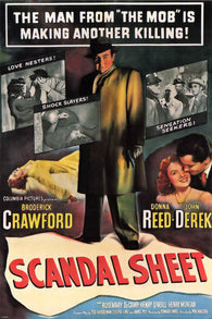 FILM noir MOVIE poster SCANDAL SHEET donna REED broderick CRAWFORD 24X36-PW0
