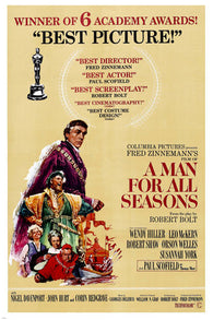 A MAN for all SEASONS movie poster paul SCOFIELD 6 ACADEMY AWARDS 24X36