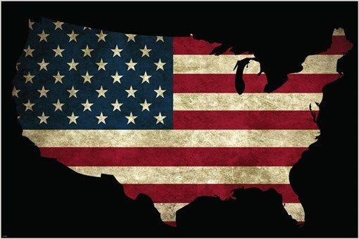 USA FLAG POSTER with STARS AND STRIPES collectors PATRIOTIC political 24X36