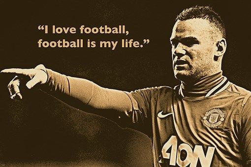 photo quote poster WAYNE ROONEY SOCCER STAR sports collector's 24X36 NEW