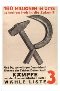 VINTAGE COMMUNIST INTERWAR POSTER german political RARE COLLECTORS 24X36 #9