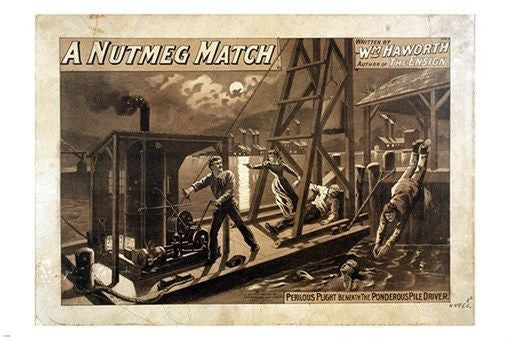 A NUTMEG MATCH vintage print poster DETAILED COLLECTORS sepia tone 24X36 NEW