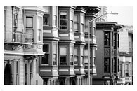 traditional houses in san francisco city street B/ W PHOTO POSTER 24X36 GEM