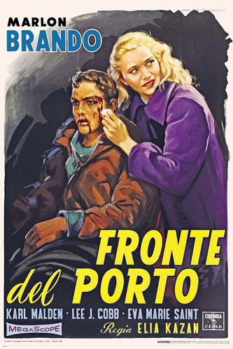 ON THE WATERFRONT, MARLON BRANDON italian movie poster 1954 24X36 CLASSIC