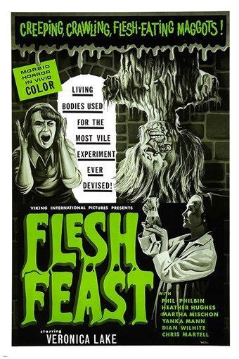 FLESH FEAST 1970 hollywood movie poster HORROR MAGGOTS GORE cult fave 24X36