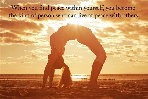 find PEACE within yourself PHOTO POSTER yoga quote SELF AWARENESS calm 24X36