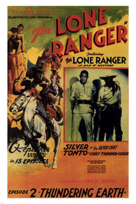 The Lone Ranger MOVIE POSTER by John English THUNDERING EARTH 1938 24X36 NEW
