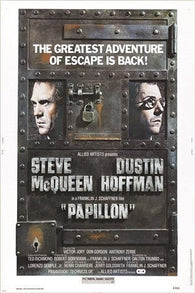PAPILLON vintage movie poster STEVE MCQUEEN DUSTIN HOFFMAN adventure 24X36