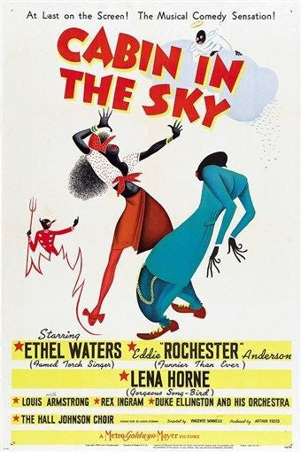 LENA HORNE ETHEL WATERS cabin in the sky 1943 MOVIE POSTER musical 24X36 GEM