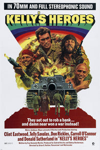 1970 KELLY'S HEROES movie poster EASTWOOD SUTHERLAND WW2 war comedy 24X36
