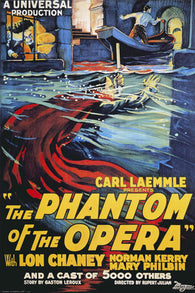 VINTAGE UNIVERSAL PHANTOM OF THE OPERA MOVIE POSTER rare dramatic 24X36-PW0
