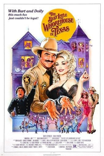 '82 THE BEST LITTLE WHOREHOUSE IN TEXAS movie poster DOLLY PARTON 24X36 sexy