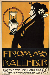 FROMME'S CALENDAR vintage ad poster by koloman moser AUSTRIA 1899 24X36 Rare