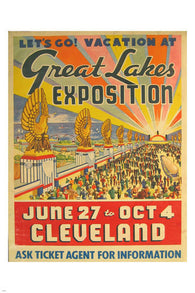 GREAT LAKES EXPOSITION vintage poster cleveland 24X36 ART NOUVEAU CLASSIC