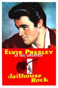 JAILHOUSE ROCK movie poster ELVIS PROFILE colorful DANCING hips COOL 24X36