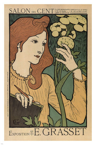SALON DES CENTS vintage poster Eugène Grasset FRANCE 1894 24X36 EXPOSITION