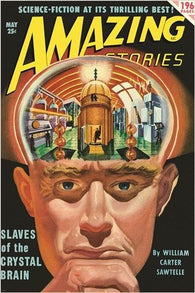 COMIC BOOK COVER POSTER vintage AMAZING STORIES head trip SCI-FI rare 24X36