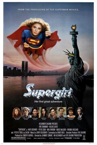 1984 classic movie poster SUPERGIRL action hero HELEN SLATER new york 24X36
