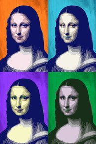 PAINTING da vinci MONA LISA pop art poster MULTIPLE IMAGES 24X36 HOT