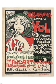 EMILE BERCHMANS the fine art & general insurance co VINTAGE AD POSTER 24X36