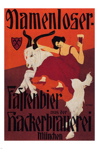 Namenloser Fastenbier VINTAGE AD POSTER O L Naegele Germany 1904 24X36 art