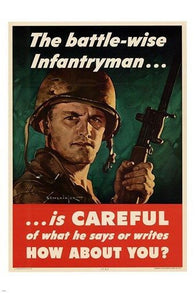 the battle-wise infantryman VINTAGE PROPAGANDA POSTER army COLLECTORS 24X36