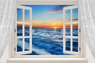 WINDOW POSTER sunset over the ocean PICTURESQUE colorful SPIRITUAL 24X36