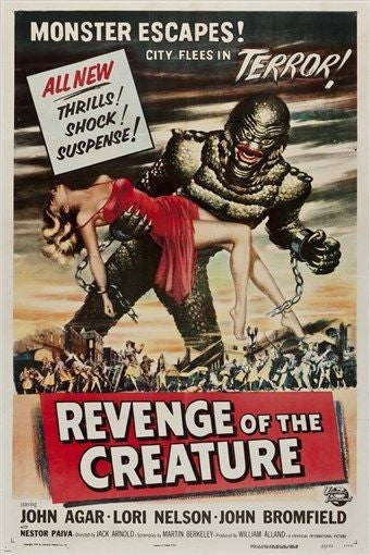 REVENGE of the CREATURE classic movie poster SCI-FI THRILLER monster 24X36
