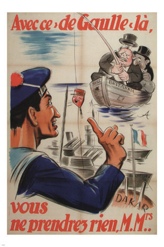 YOU WILL NOT TAKE ANYTHING MISTERS vintage WAR poster France 1940 24X36