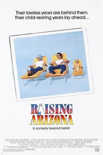 holly HUNTER nicholas CAGE raising arizona '87 MOVIE poster 24X36 FUNNY GEM