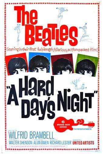 A HARD DAY'S NIGHT vintage movie poster THE BEATLES music JOHN LENNON 24X36