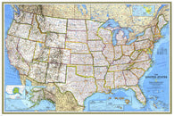 LARGE RELIEF AND POLITICAL MAP OF THE UNITED STATES poster city  24X36 - VW0