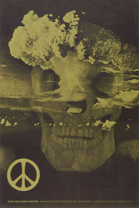 STOP NUCLEAR SUICIDE poster F H K Henrion United Kingdom 1963 24X36 peace