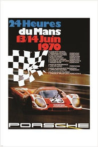 24 HOURS LE MANS vintage car poster RACING JUNE 1970 speed 24X36 HOT