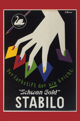 Stabilo Pencils VINTAGE AD POSTER Sussman Germany 1920 24X36 Unique New  - PY1