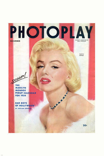 1954 MARILYN MONROE PHOTOPLAY magazine cover poster SULTRY SOFT rare 24X36