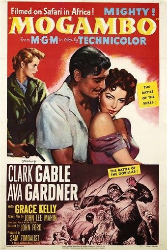 MOGAMBO vintage movie poster SAFARI clark gable AVA GARDNER adventure 24X36