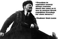 FREEDOM IN CAPITALIST SOCIETY...lenin photo quote poster REVOLUTIONARY 24X36