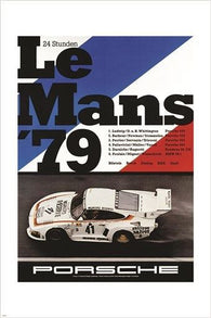 1979 vintage car poster LE MANS renowned race EUROPEAN 24X36 rare